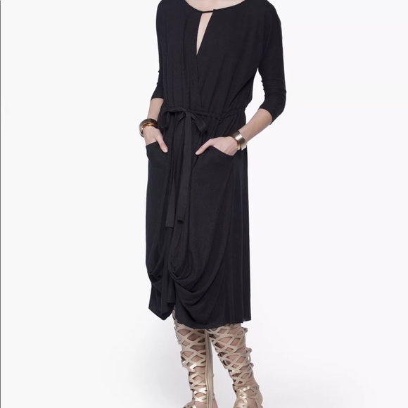 Free People Black Easy Knit Dress Size-M - Picture 3 of 5